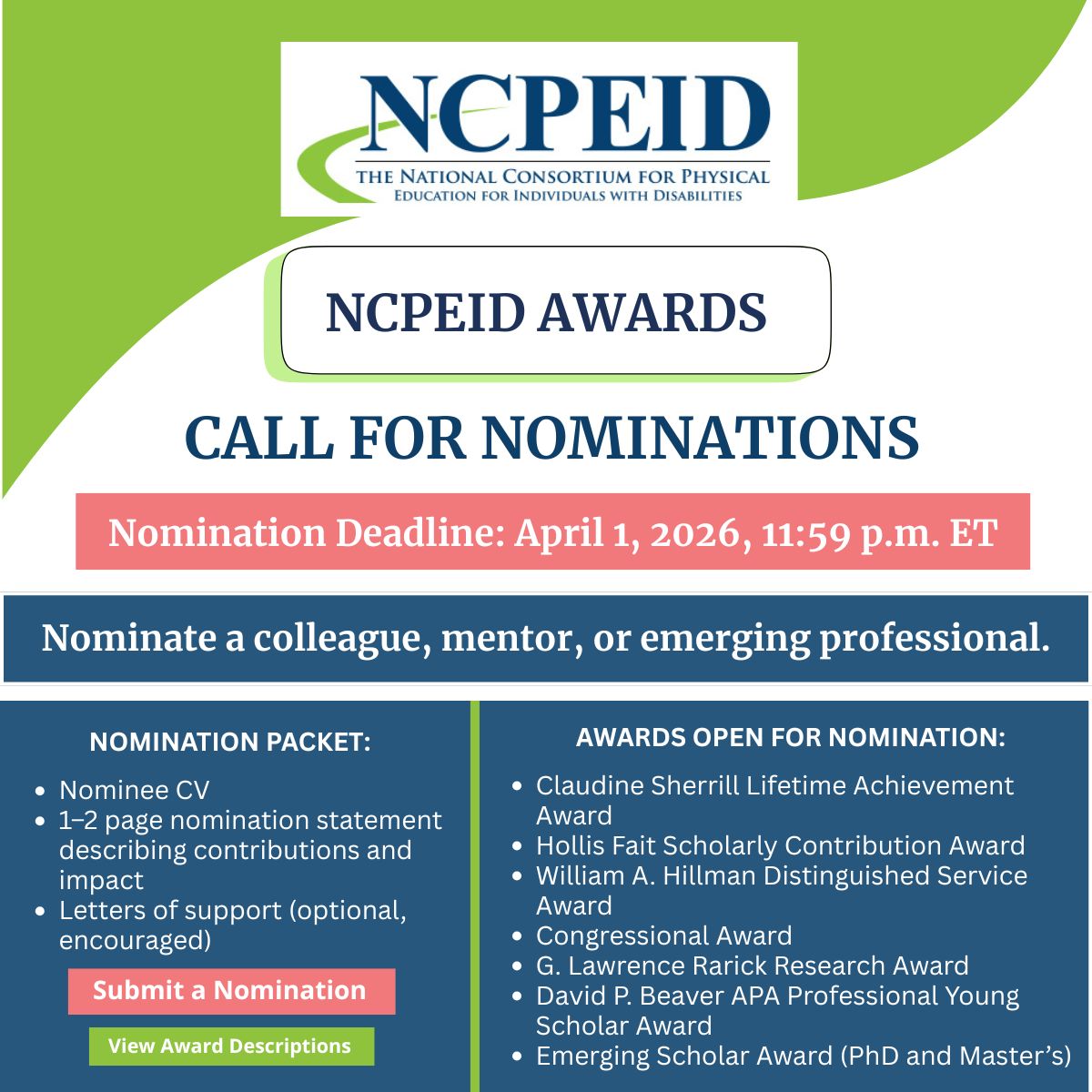 CALL for nominations '26 (posted)